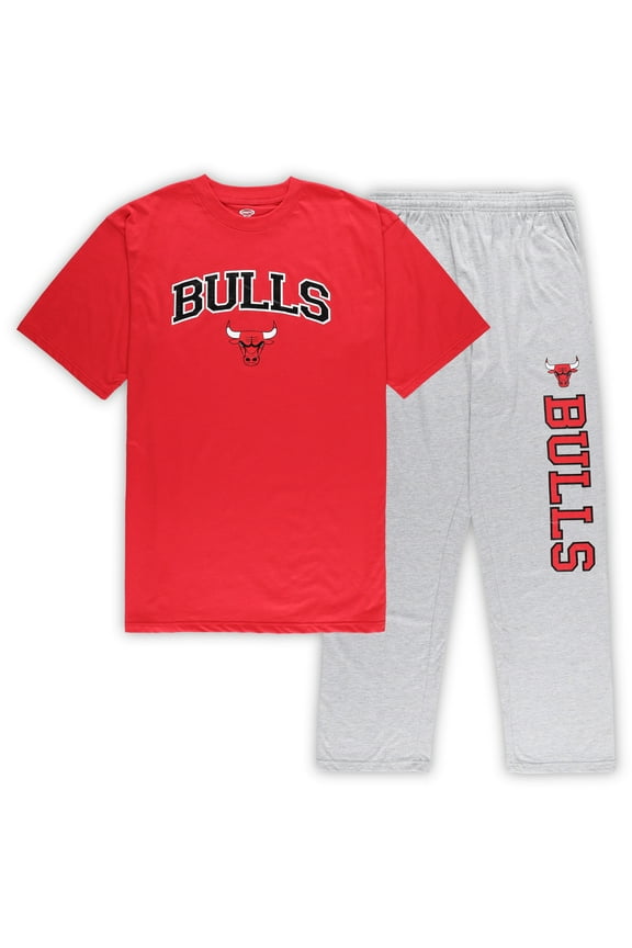 Men's Concepts Sport Red/Heather Gray Chicago Bulls Big & Tall Top and Pajama Pants Sleep Set