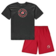 Men's Concepts Sport Red/Heathered Charcoal New Jersey Devils Big & Tall Top & Shorts Sleep Set