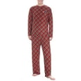 thumbnail image 1 of Men's Concepts Sport Red New England Patriots Holly Allover Print Knit Long Sleeve Top & Pants Set, 1 of 1