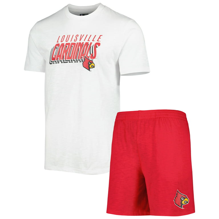 Men's Concepts Sport Red/White Louisville Cardinals Downfield T-Shirt & Shorts Set Size: Small
