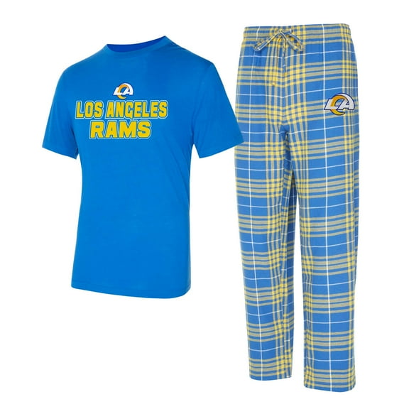 Men's Concepts Sport  Royal/Gold Los Angeles Rams Vector Top & Flannel Pants Sleep Set