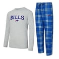 thumbnail image 1 of Men's Concepts Sport Royal/Heather Gray Buffalo Bills Regulate Long Sleeve T-Shirt and Plaid Pant Set, 1 of 5