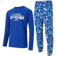 thumbnail image 1 of Men's Concepts Sport  Royal Los Angeles Chargers Chestnut Long Sleeve Top & Pants Set, 1 of 3
