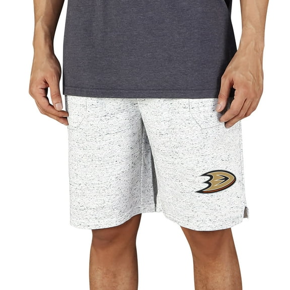 Men's Concepts Sport White/Charcoal Anaheim Ducks Throttle Knit Jam Shorts