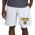 thumbnail image 1 of Men's Concepts Sport White/Charcoal Boston Bruins Alley Fleece Shorts, 1 of 1