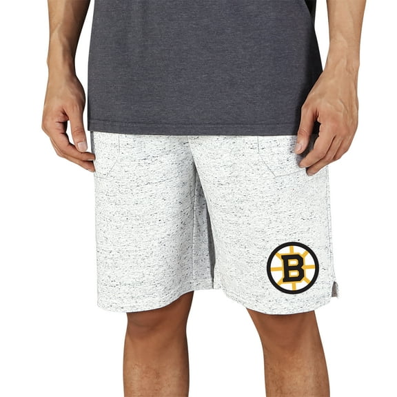 Men's Concepts Sport White/Charcoal Boston Bruins Throttle Knit Jam Shorts