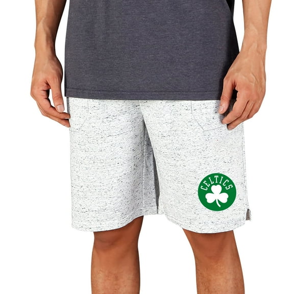 Men's Concepts Sport White/Charcoal Boston Celtics Throttle Knit Jam Shorts