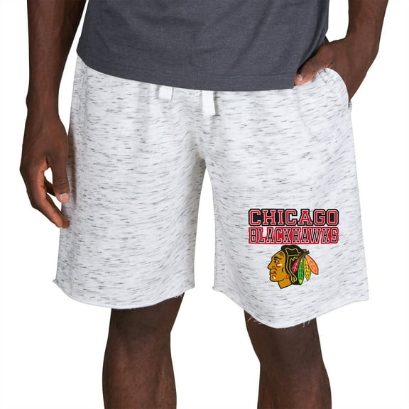 Men's Concepts Sport White/Charcoal Chicago Blackhawks Alley Fleece Shorts