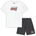 thumbnail image 1 of Men's Concepts Sport White/Charcoal Cleveland Browns Big & Tall Top and Shorts Set, 1 of 3