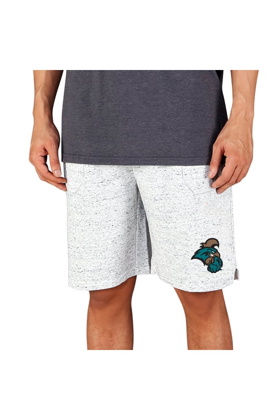 Men's Concepts Sport White/Charcoal Coastal Carolina Chanticleers Throttle Knit Jam Shorts