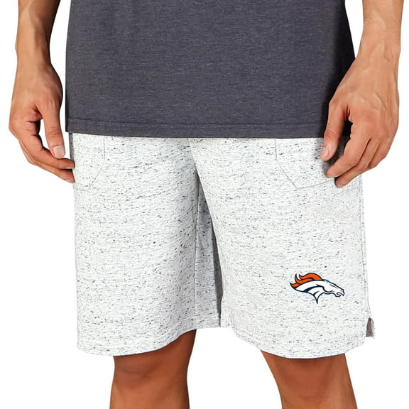 Men's Concepts Sport White/Charcoal Denver Broncos Throttle Knit Jam Shorts