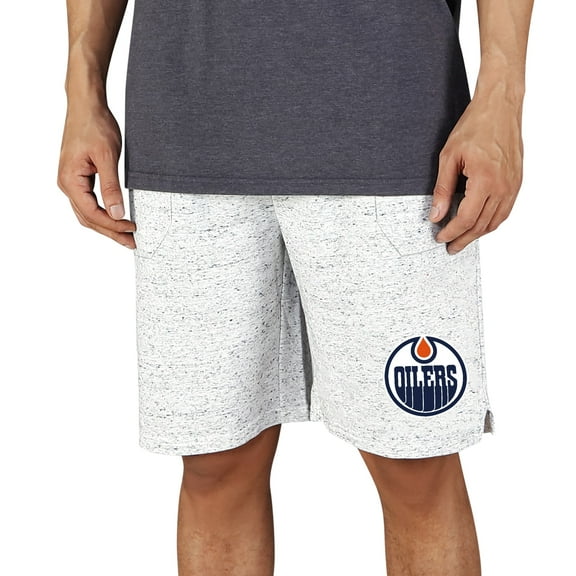 Men's Concepts Sport White/Charcoal Edmonton Oilers Throttle Knit Jam Shorts