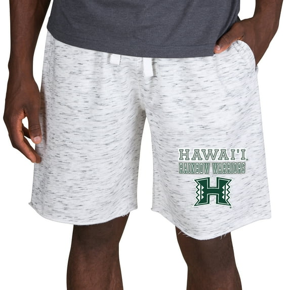 Men's Concepts Sport White/Charcoal Hawaii Warriors Alley Fleece Shorts