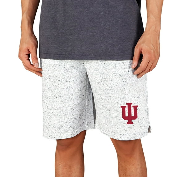 Men's Concepts Sport White/Charcoal Indiana Hoosiers Throttle Knit Jam Shorts
