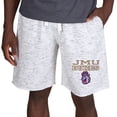 thumbnail image 1 of Men's Concepts Sport White/Charcoal James Madison Dukes Alley Fleece Shorts, 1 of 1