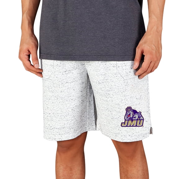 Men's Concepts Sport White/Charcoal James Madison Dukes Throttle Knit Jam Shorts