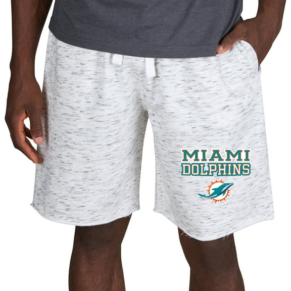 Men's Concepts Sport White/Charcoal Miami Dolphins Alley Fleece Shorts