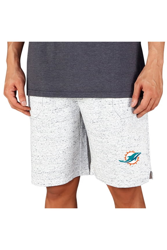 Men's Concepts Sport White/Charcoal Miami Dolphins Throttle Knit Jam Shorts