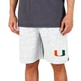 thumbnail image 1 of Men's Concepts Sport White/Charcoal Miami Hurricanes Throttle Knit Jam Shorts, 1 of 1
