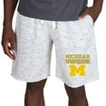 thumbnail image 1 of Men's Concepts Sport White/Charcoal Michigan Wolverines Alley Fleece Shorts, 1 of 1