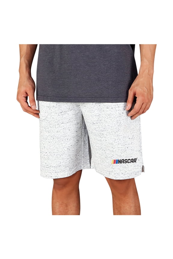 Men's Concepts Sport White/Charcoal NASCAR Throttle Knit Jam Shorts