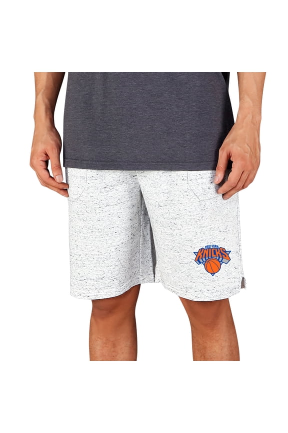 Men's Concepts Sport White/Charcoal New York Knicks Throttle Knit Jam Shorts