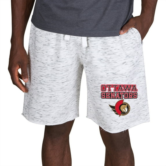 Men's Concepts Sport White/Charcoal Ottawa Senators Alley Fleece Shorts