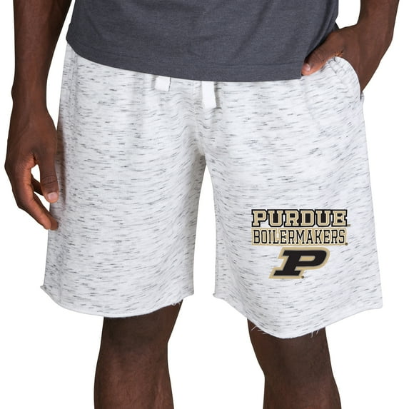 Men's Concepts Sport White/Charcoal Purdue Boilermakers Alley Fleece Shorts