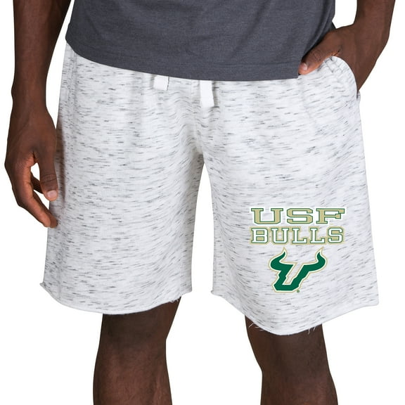 Men's Concepts Sport White/Charcoal South Florida Bulls Alley Fleece Shorts