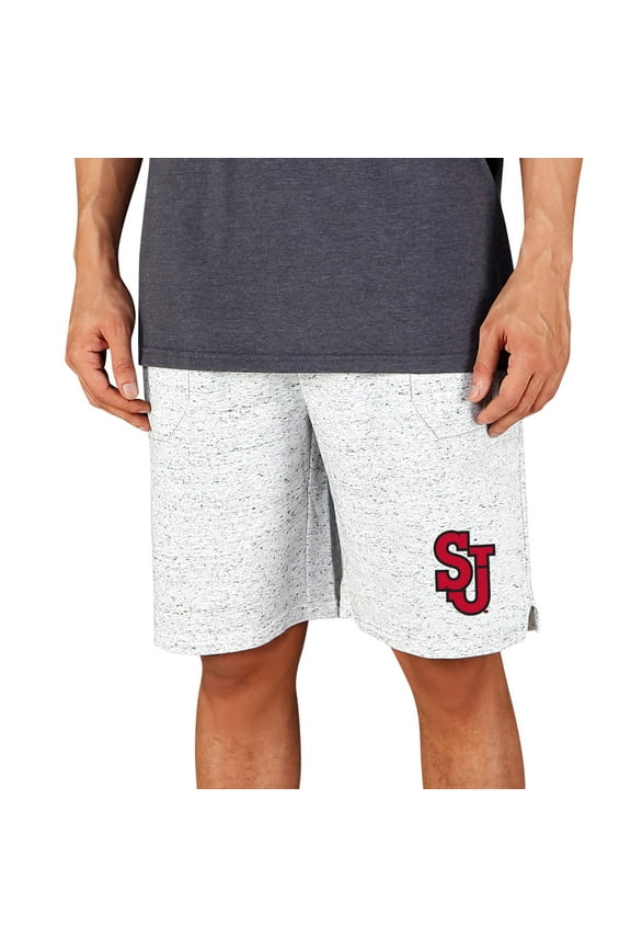Men's Concepts Sport White/Charcoal St. John's Red Storm Throttle Knit Jam Shorts
