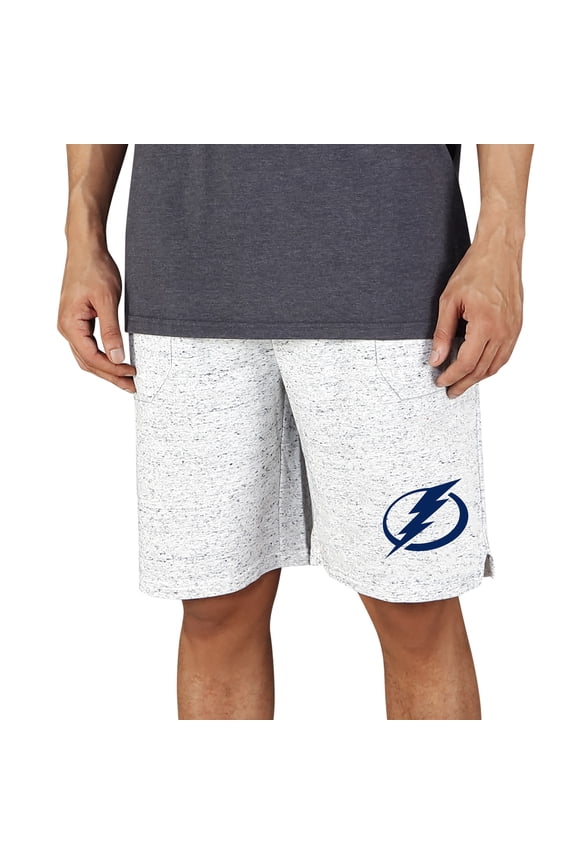 Men's Concepts Sport White/Charcoal Tampa Bay Lightning Throttle Knit Jam Shorts