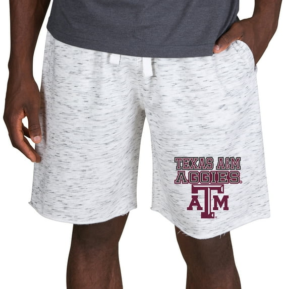 Men's Concepts Sport White/Charcoal Texas A&M Aggies Alley Fleece Shorts