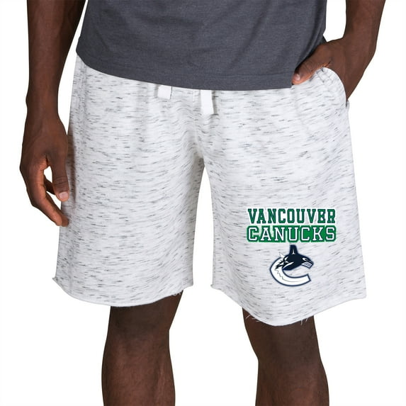 Men's Concepts Sport White/Charcoal Vancouver Canucks Alley Fleece Shorts