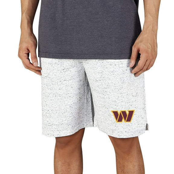 Men's Concepts Sport White/Charcoal Washington Commanders Logo Throttle Knit Jam Shorts
