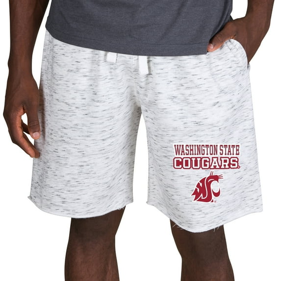 Men's Concepts Sport White/Charcoal Washington State Cougars Alley Fleece Shorts