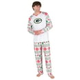 thumbnail image 1 of Men's Concepts Sport White Green Bay Packers Tidings All-Over Print Knit Long Sleeve Top & Pants Set, 1 of 1