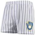 thumbnail image 1 of Men's Concepts Sport White Milwaukee Brewers Vigor Boxer Shorts, 1 of 2