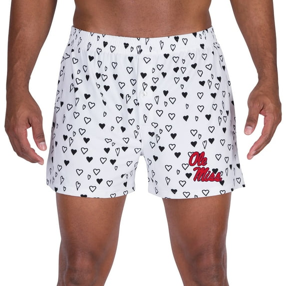 Men's Concepts Sport White Ole Miss Rebels Epiphany Allover Print Knit Boxer Shorts