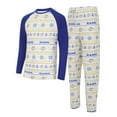 thumbnail image 1 of Men's Concepts Sport White/Royal Los Angeles Rams Tinsel-Raglan Long Sleeve Top & Pants Sleep Set, 1 of 3