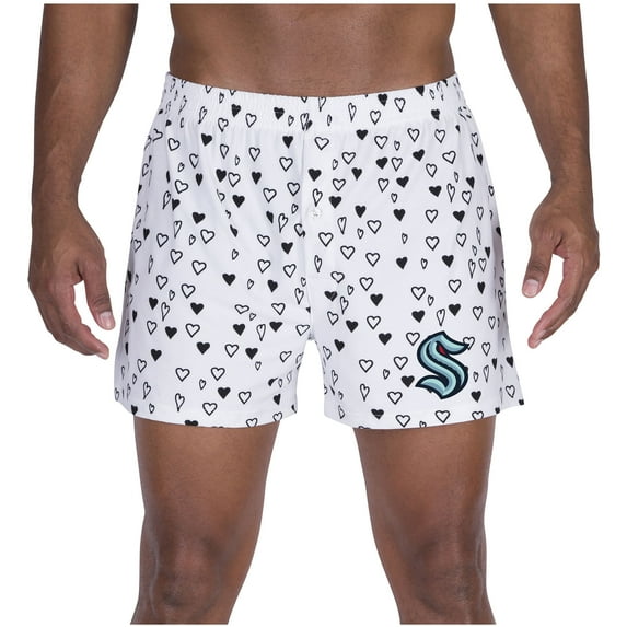 Men's Concepts Sport White Seattle Kraken Epiphany All Over Print Knit Boxers
