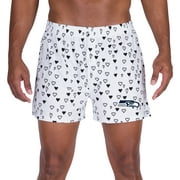 Men's Concepts Sport White Seattle Seahawks Epiphany Allover Print Boxer Shorts