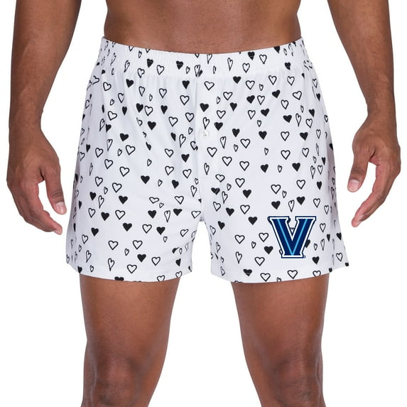 Men's Concepts Sport White Villanova Wildcats Epiphany Allover Print Knit Boxer Shorts