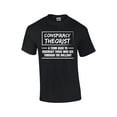 thumbnail image 1 of Men's Conspiracy Theorist Those Who See Through the BS Short Sleeve T-shirt-Black-4xl, 1 of 4