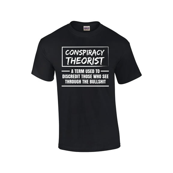 Men's Conspiracy Theorist Those Who See Through the BS Short Sleeve T-shirt-Black-4xl