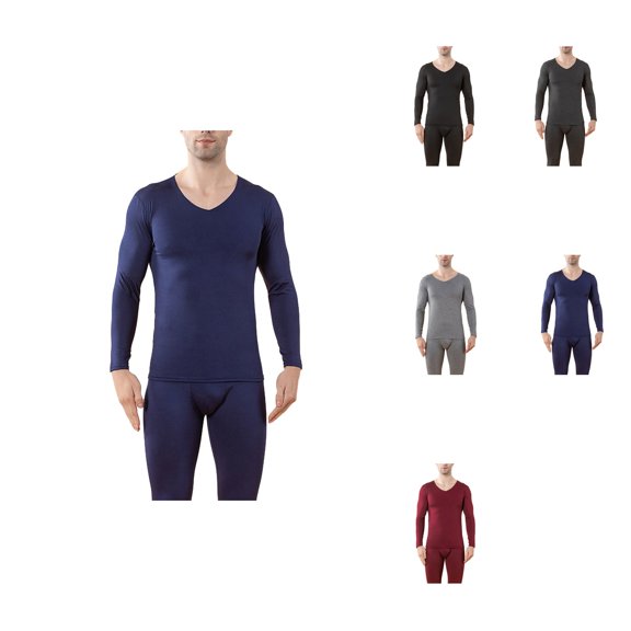 Men's Constant Temperature Seamless Thermal Underwear Set – Long Sleeve Top & Fitted Trousers, Lightweight Soft Heated Base Layer for Autumn Winter