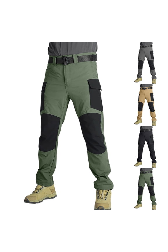 Men's Construction Work Utility Pants Relaxed Fit Stretch Flex Cordura Double Knee Reinforcement Carpenter Cargo