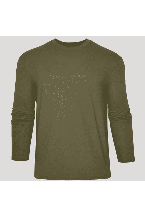 Men's Contemporary Fit Long Sleeve T-Shirt - Olive Green, XL