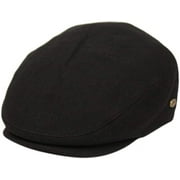 Men's Contemporary Winter Wool Newsboy Ivy Hat, Small-Medium, Black-Quilted