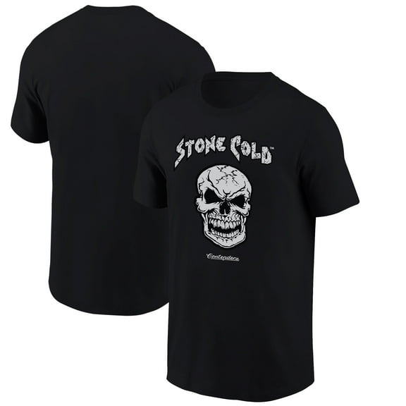 Men's Contenders Clothing Black "Stone Cold" Steve Austin Skull T-Shirt