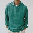thumbnail image 1 of Men's Contrast Color Top Loose Long Sleeve Lapel Pocket Casual T-shirt Top Blouse Autumn Long Sleeve Top for Man Fashion, 1 of 6